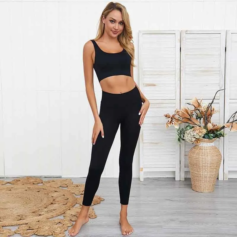 Yoga Sets Women Sport Suit Gym Running Workout Fitness Set Sports Bra   Pants